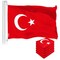 G128 5 Pack: Turkey Turkish Flag | 3x5 Ft | LiteWeave Pro Series Printed 150D Polyester | Country Flag, Indoor/Outdoor, Vibrant Colors, Brass Grommets, Thicker and More Durable Than 100D 75D Polyester